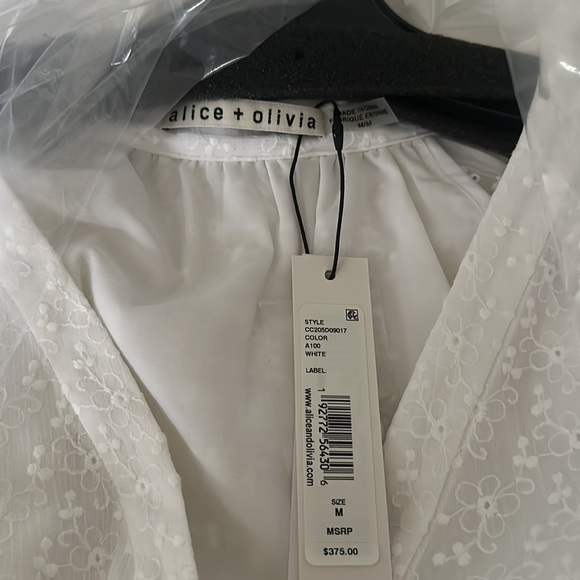 Alice Olivia LANG EMBROIDERED BUTTON DOWN BLOUSE - Picture 6 of 9